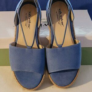 Walk With Me sandals sz 6M medium blue leather NIB **6.5 M